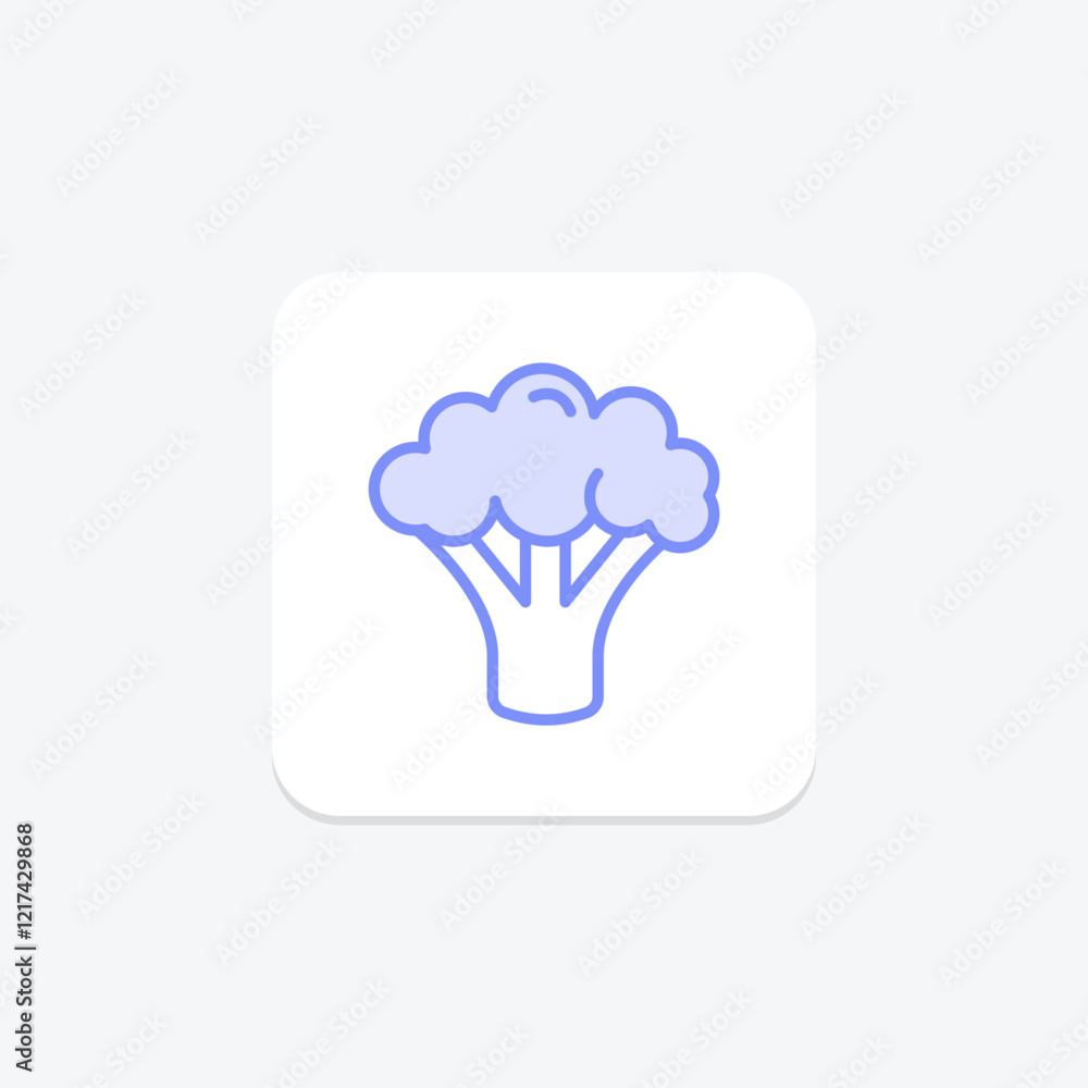 Broccoli duotone line icon, vector, pixel perfect, illustrator file Broccoli duotone line icon, vector, pixel perfect, illustrator file