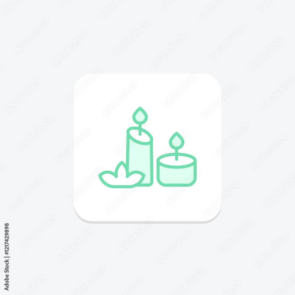 Aromatherapy candles duotone line icon, vector, pixel perfect, illustrator file Aromatherapy candles duotone line icon, vector, pixel perfect, illustrator file