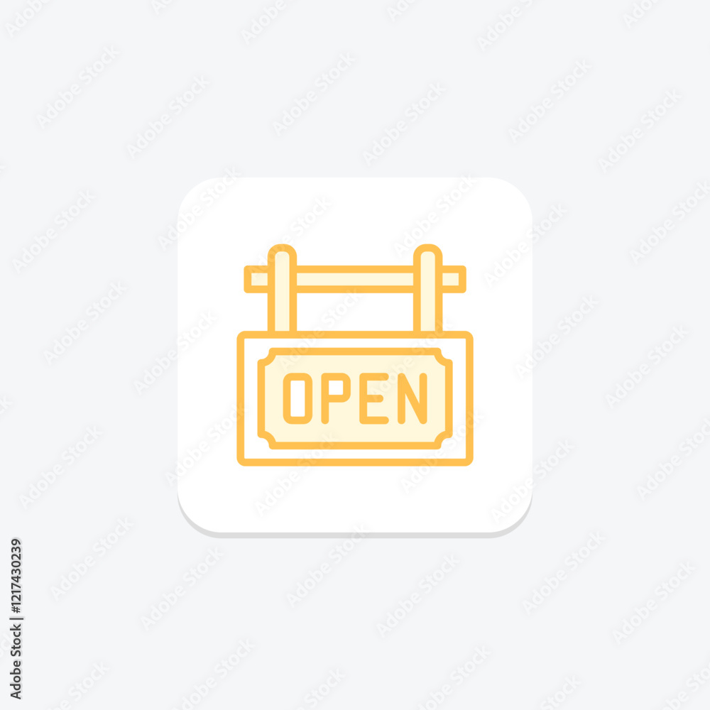 Open Signboard duotone line icon, vector, pixel perfect, illustrator file Open Signboard duotone line icon, vector, pixel perfect, illustrator file