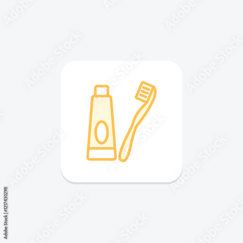 Toothbrush duotone line icon, vector, pixel perfect, illustrator file