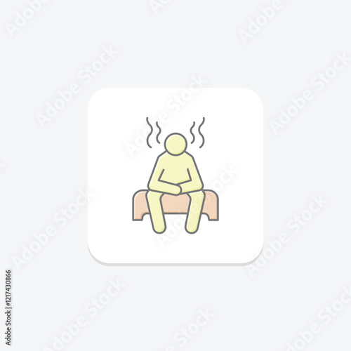 Steam Bath lineal color icon, vector, pixel perfect, illustrator file