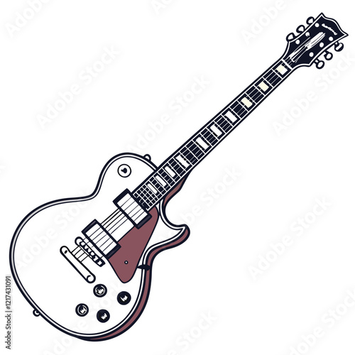 guitar vector image on white background 