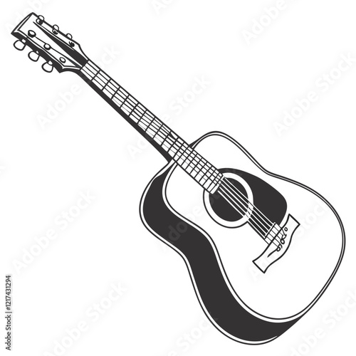 guitar vector image on white background 