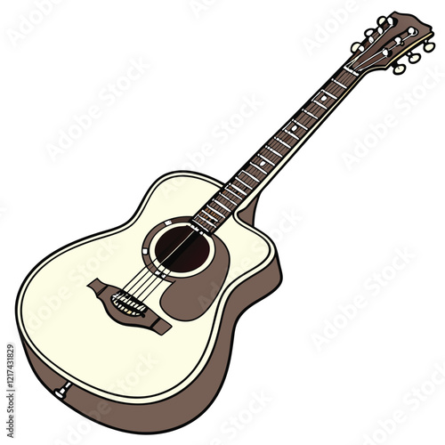 guitar vector image on white background 