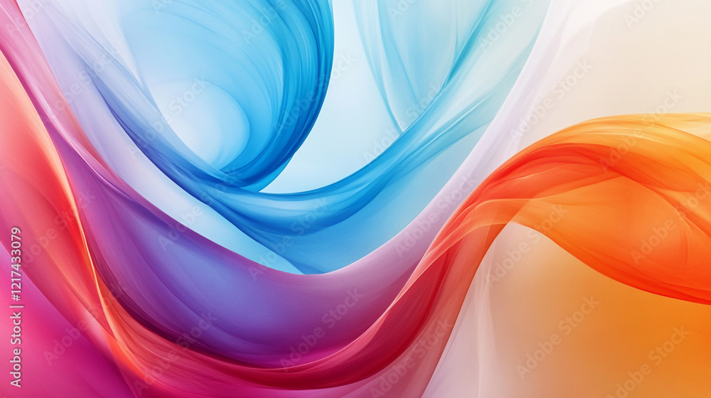 Fototapeta premium Design background with swirl designs and soft color. Modern Background., Colorful abstract swirl design, smooth flowing gradient patterns.