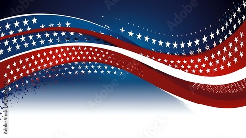 Waving American flag design, stars and stripes background, patriotic celebration, holiday graphic