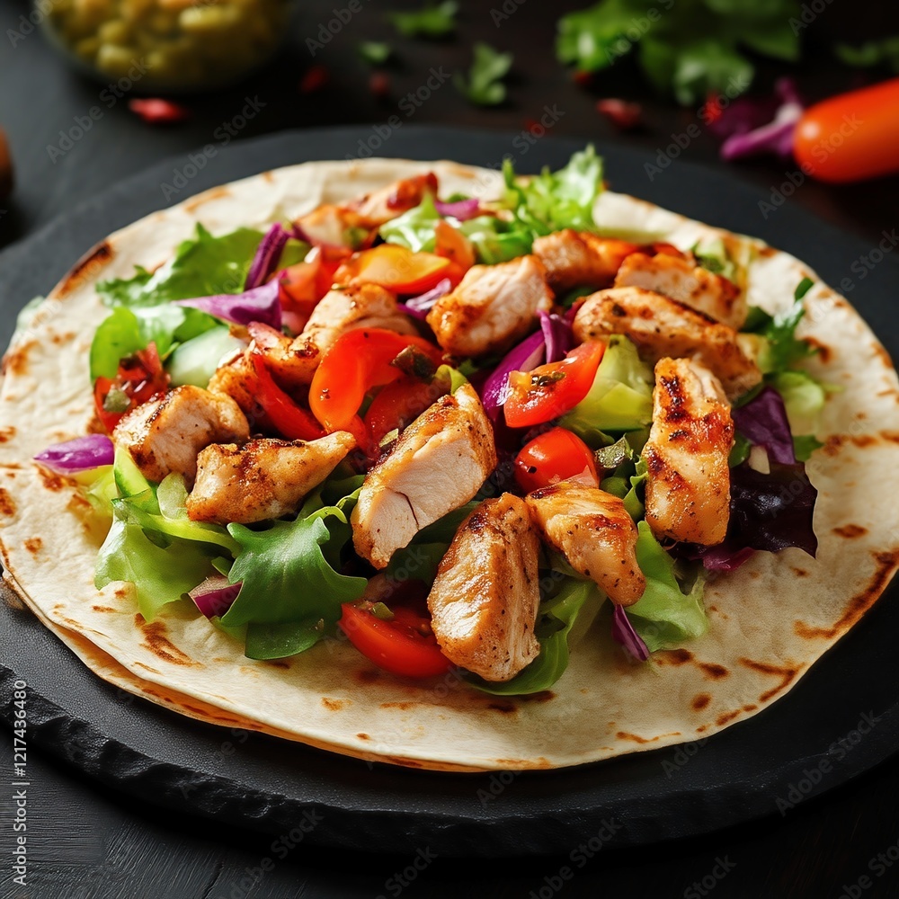 Gourmet Healthy Salad with Fresh Vegetables Chicken Gourmet Healthy Salad with Fresh Vegetables Chicken