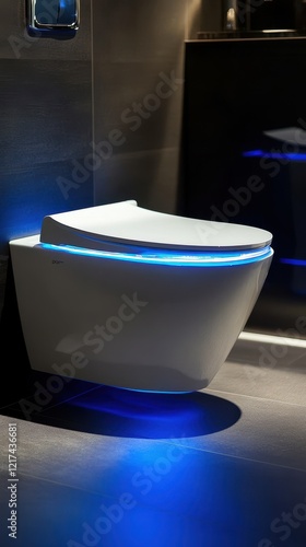 Modern Illuminated Wall Mounted Toilet Design photo