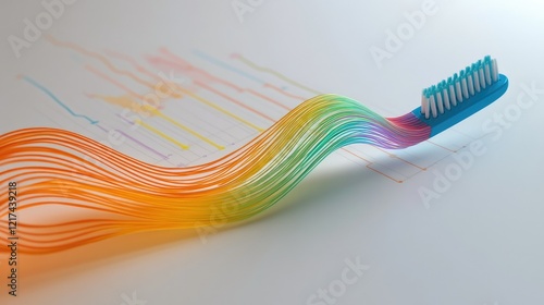 A dynamic line graph with smooth, colorful waves in vibrant hues of blue,