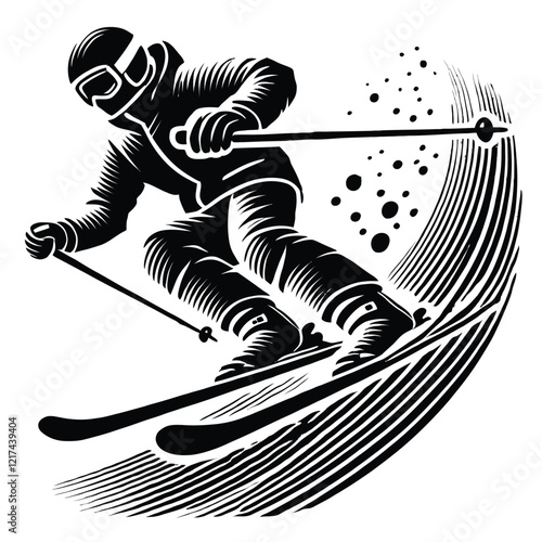 Skiing Downhill