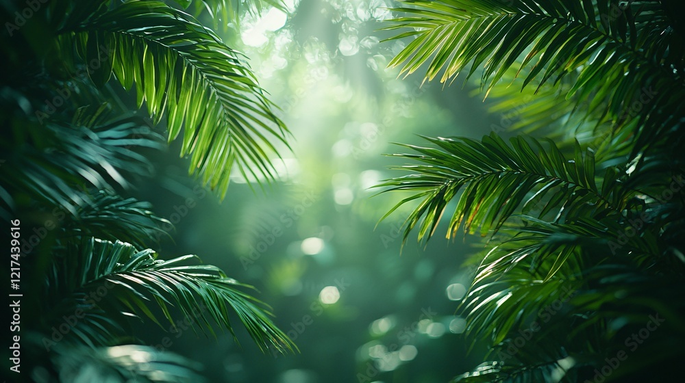 Lush tropical jungle sunlight backdrop Lush tropical jungle sunlight backdrop