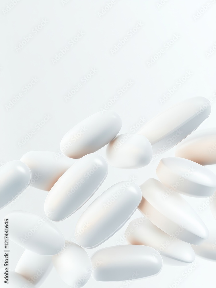 White Capsules and Tablets Close-Up - Purity, health, medicine, supplement, wellness. Floating white capsules and tablets symbolize pharmaceutical advancements and well-being. White Capsules and Tablets Close-Up - Purity, health, medicine, supplement, wellness. Floating white capsules and tablets symbolize pharmaceutical advancements and well-being.