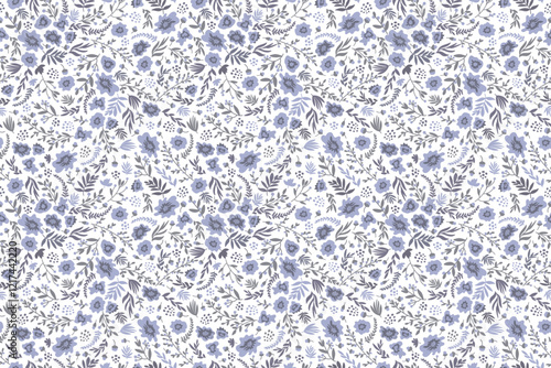 Wallpaper Mural Seamless floral pattern in pale purple and white. Vector illustration. Torontodigital.ca