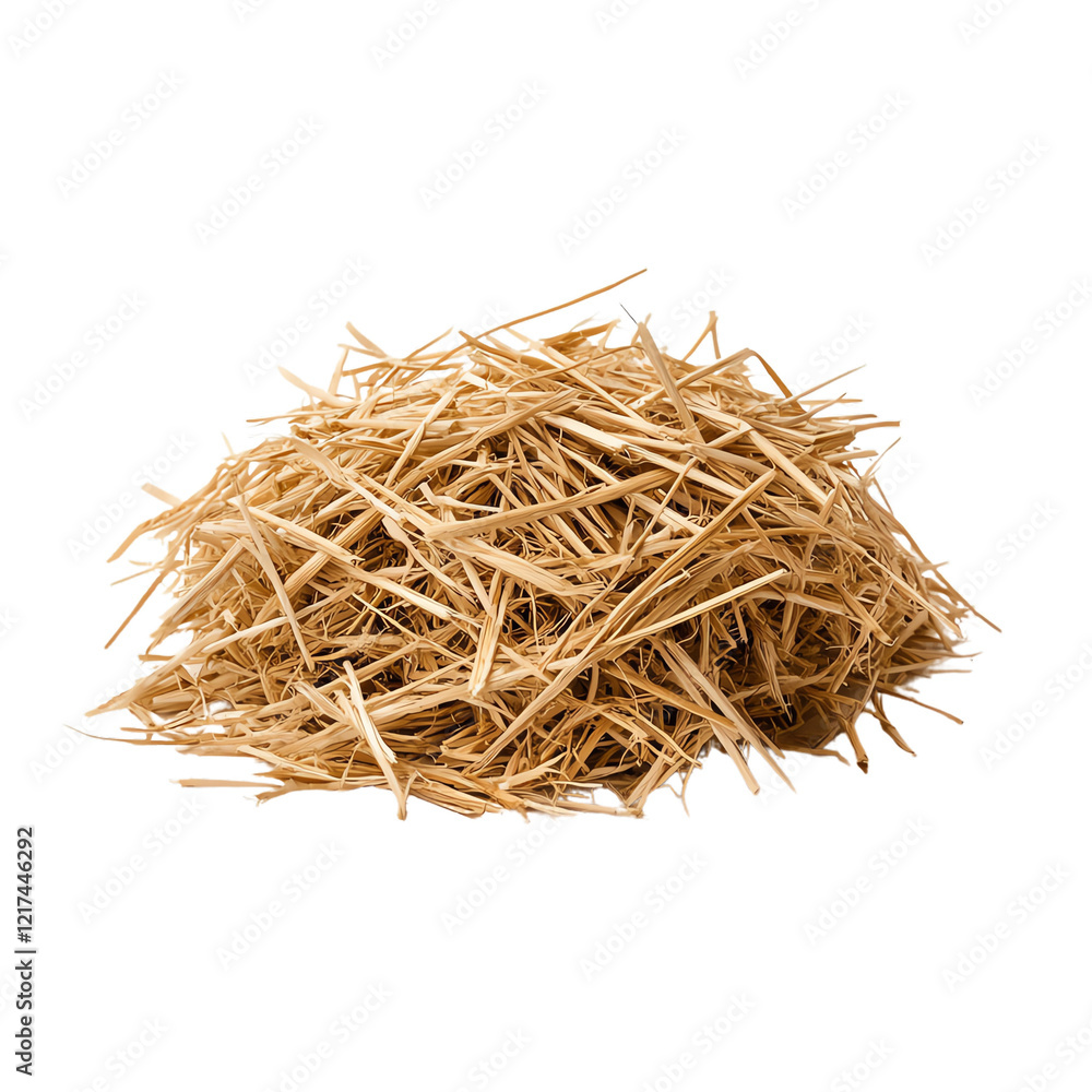 Fototapeta premium A mound of golden, dry straw heap. PNG