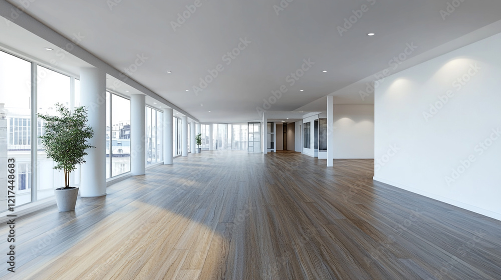 Obraz premium Modern office, empty room with window