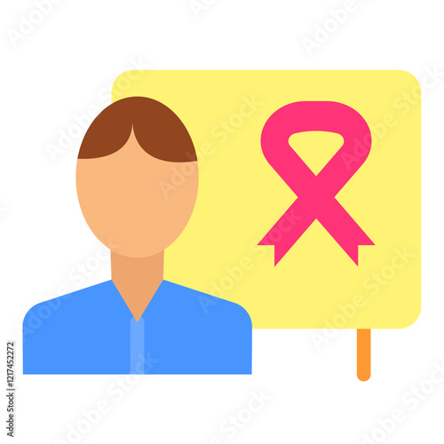 Vector Design Cancer Activist Icon Style