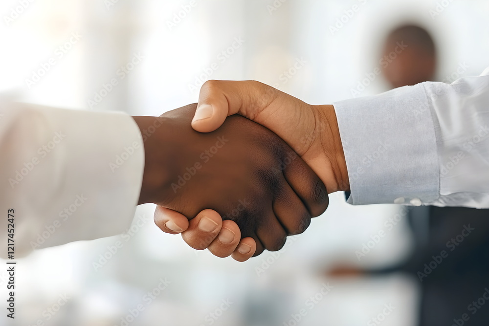Professional Business Handshake: Document Exchange Between Executives in a Formal Corporate Setting Professional Business Handshake: Document Exchange Between Executives in a Formal Corporate Setting