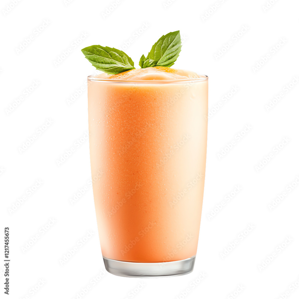 Refreshing smoothie in clear glass with mint. PNG Refreshing smoothie in clear glass with mint. PNG