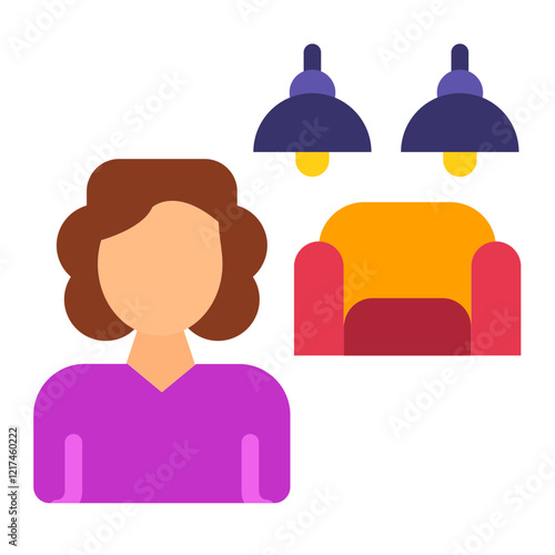 Vector Design Interior Designer Icon Style