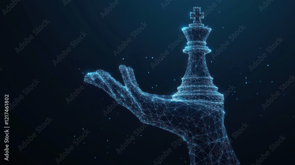 Hand holding a king chess piece, strategy concept. Hand holding a king chess piece, strategy concept.