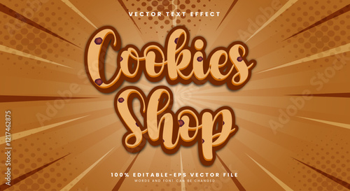 Cookies Shop editable text effect template suitable for Bakery food products