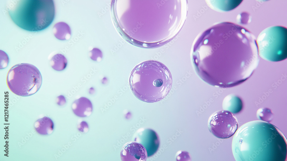 Vibrant translucent bubbles float gracefully in a soft pastel setting, Vibrant Floating Spheres in Colorful Background Vibrant translucent bubbles float gracefully in a soft pastel setting, Vibrant Floating Spheres in Colorful Background