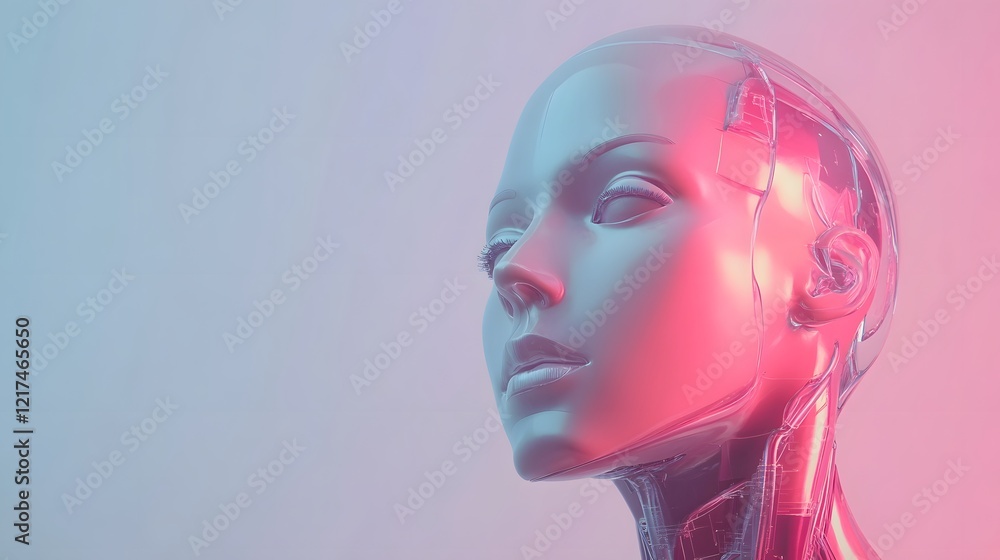 Glowing Minimalist Portrait with Animated Glass-Like Surface Glowing Minimalist Portrait with Animated Glass-Like Surface