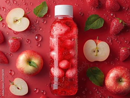 Refreshing Strawberry and Apple Beverage Style photo