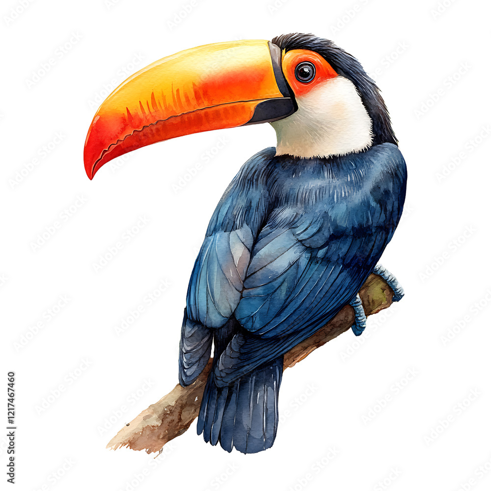 Naklejka premium Watercolor Plumage isolated on transparent background