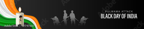 Pulwama Attack, Black Day, Banner, Creative Design

