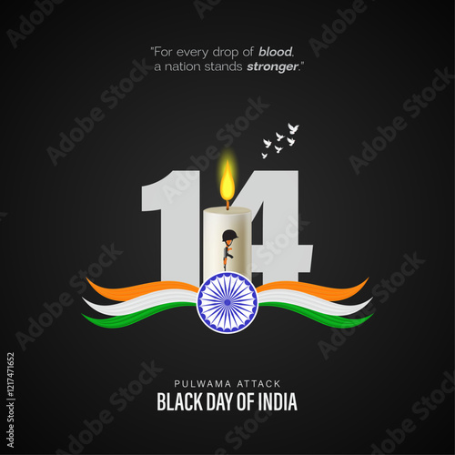 Pulwama Attack, Black Day, Poster, Illustration Art Creative Design
