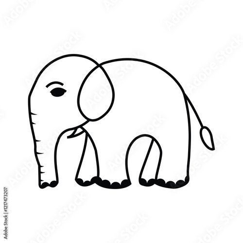 Cute elephant vector art illustration.