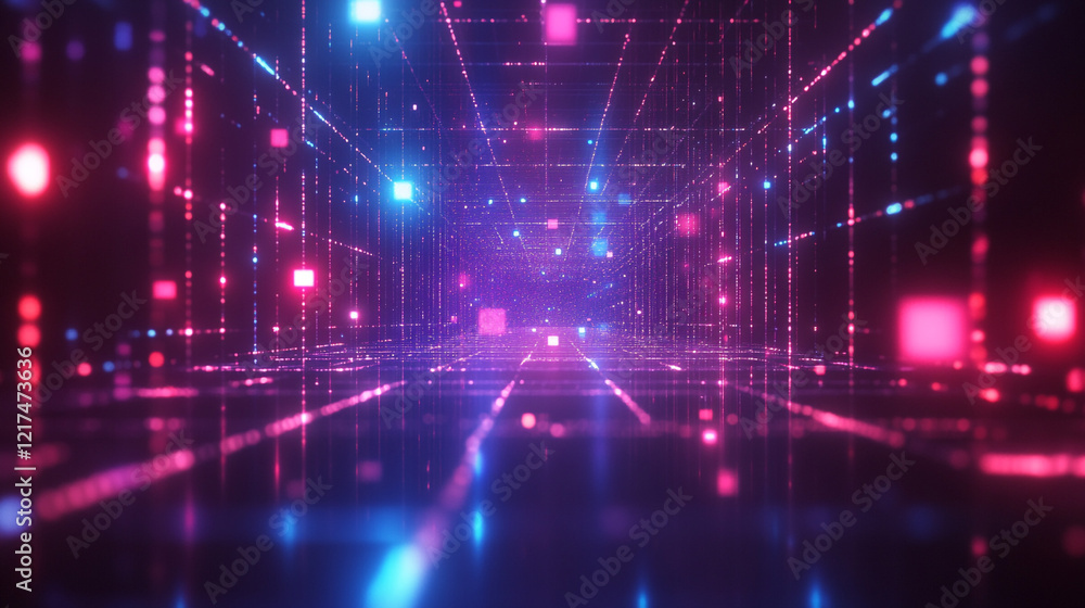 High Contrast Neon Digital Grid Background, Cyber Security Data Transfer illustration High Contrast Neon Digital Grid Background, Cyber Security Data Transfer illustration