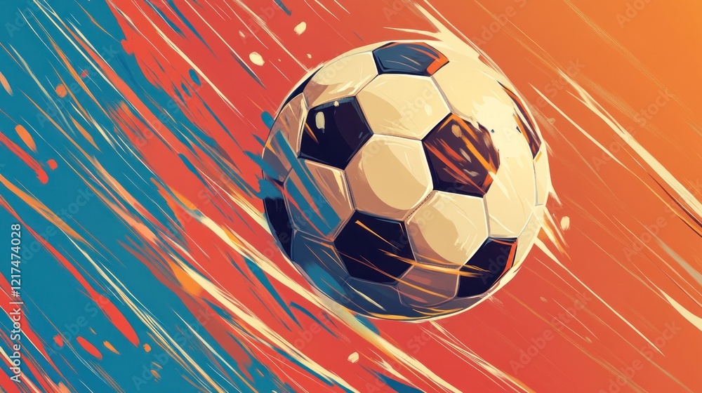 Dynamic Soccer Ball in Motion: Abstract Artistic Representation of Speed and Energy Dynamic Soccer Ball in Motion: Abstract Artistic Representation of Speed and Energy
