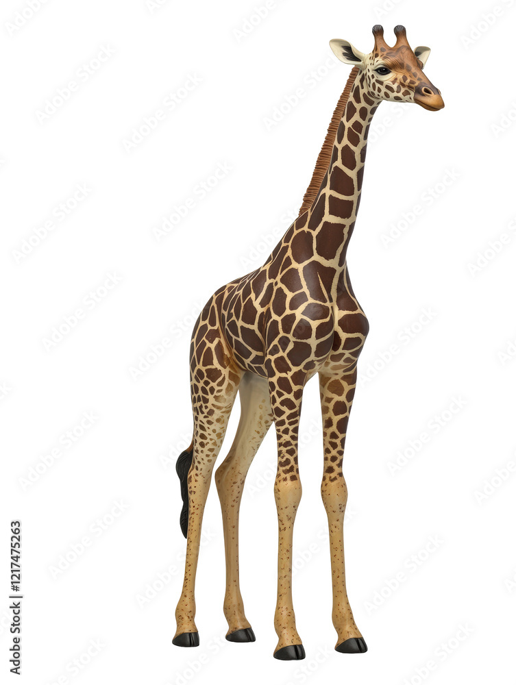 Isolated Full Length Giraffe with Spotted Pattern Isolated Full Length Giraffe with Spotted Pattern