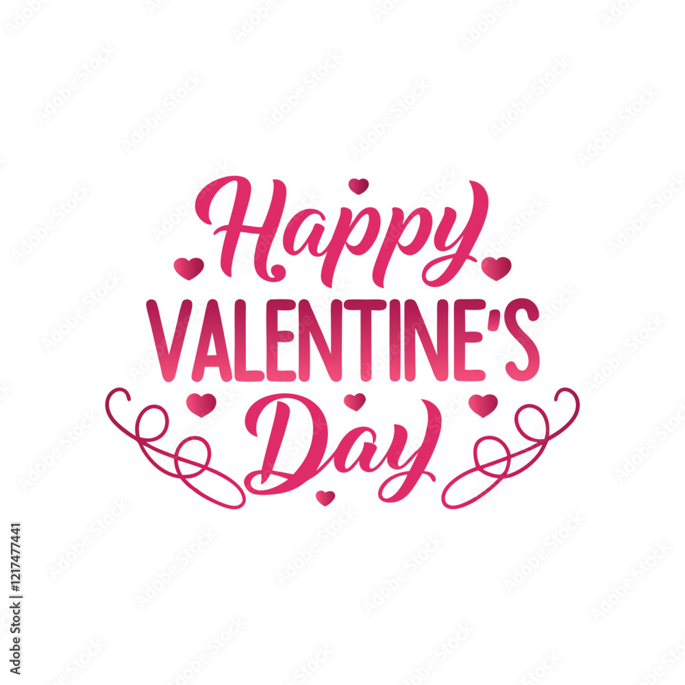 Lettering & Typography of Happy Valentine’s Day Vector Illustration, Romantic Design Art. Lettering & Typography of Happy Valentine’s Day Vector Illustration, Romantic Design Art.