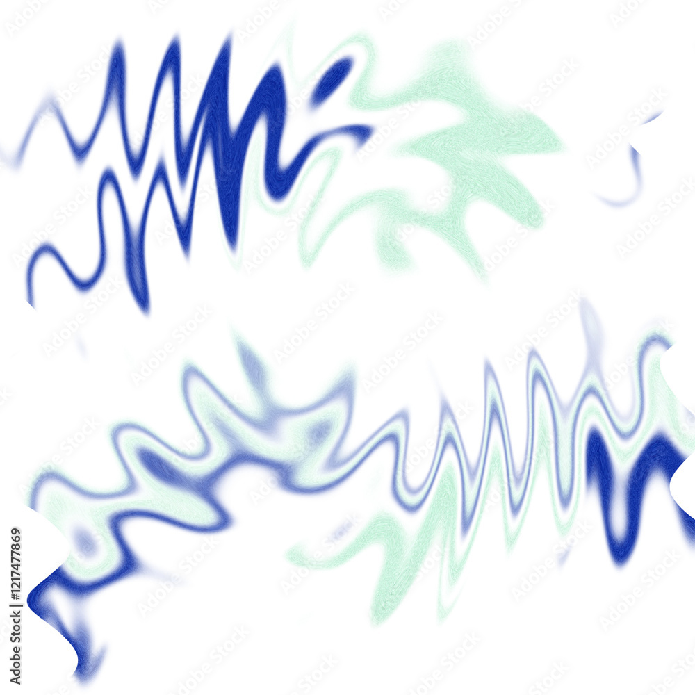 Fototapeta premium An abstract transparent psychedelic wavy spiral shape design element overlay.