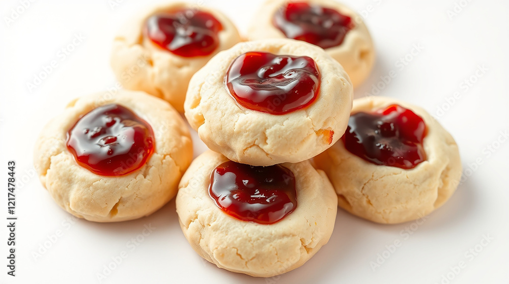 Delicious thumbprint cookies with jam filling Delicious thumbprint cookies with jam filling
