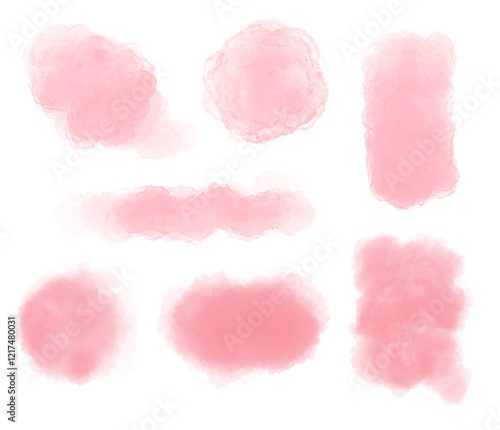 Pink watercolor textured background. Set for lovers, girlfriends or for mom