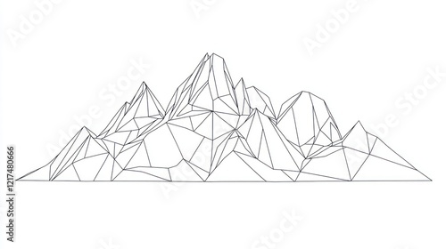 Abstract geometric mountain range illustration.