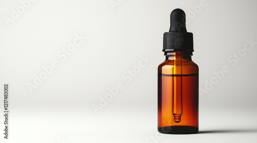 Wallpaper Mural A simple amber glass dropper bottle with a black cap, placed against a neutral background, symbolizing minimalism and elegance. Perfect for skincare, aromatherapy, or essential oil branding visuals Torontodigital.ca