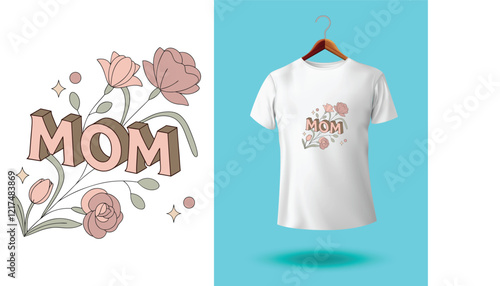 Mom t-shirt design Mother day t-shirts design, for Hand drawn lettering phrase. Modern calligraphy t shirt design. best selling typography creative custom Women's Day t shirt design. mom t shirt photo