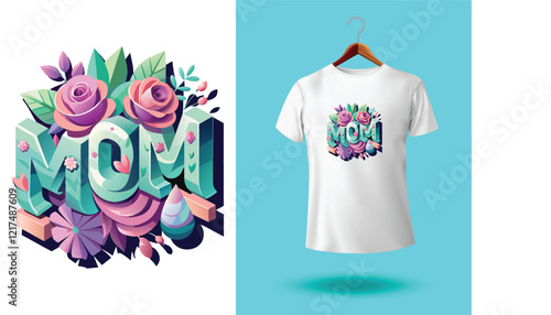 Mom t-shirt design Mother day t-shirts design, for Hand drawn lettering phrase. Modern calligraphy t shirt design. best selling typography creative custom Women's Day t shirt design. mom t shirt photo