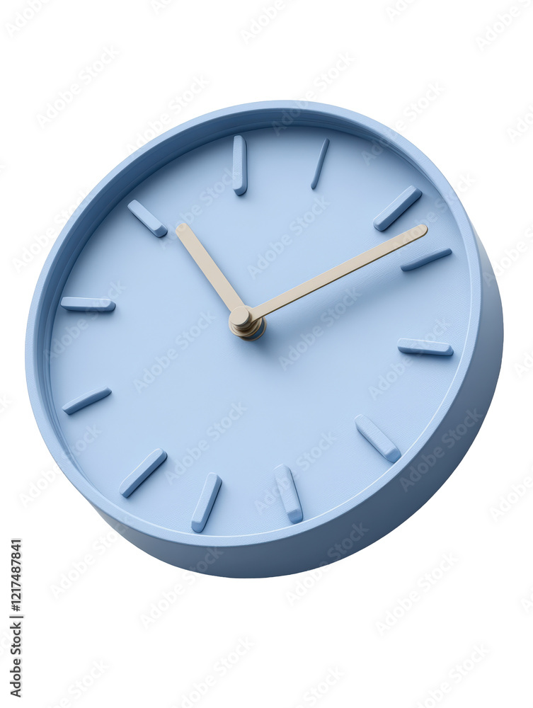 Isolated Light Blue Round Wall Clock Isolated Light Blue Round Wall Clock