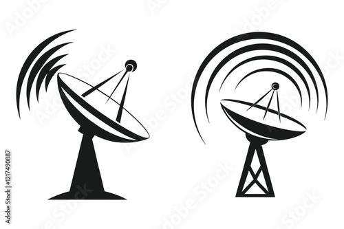 icon of a satellite dish emitting glowing waves
