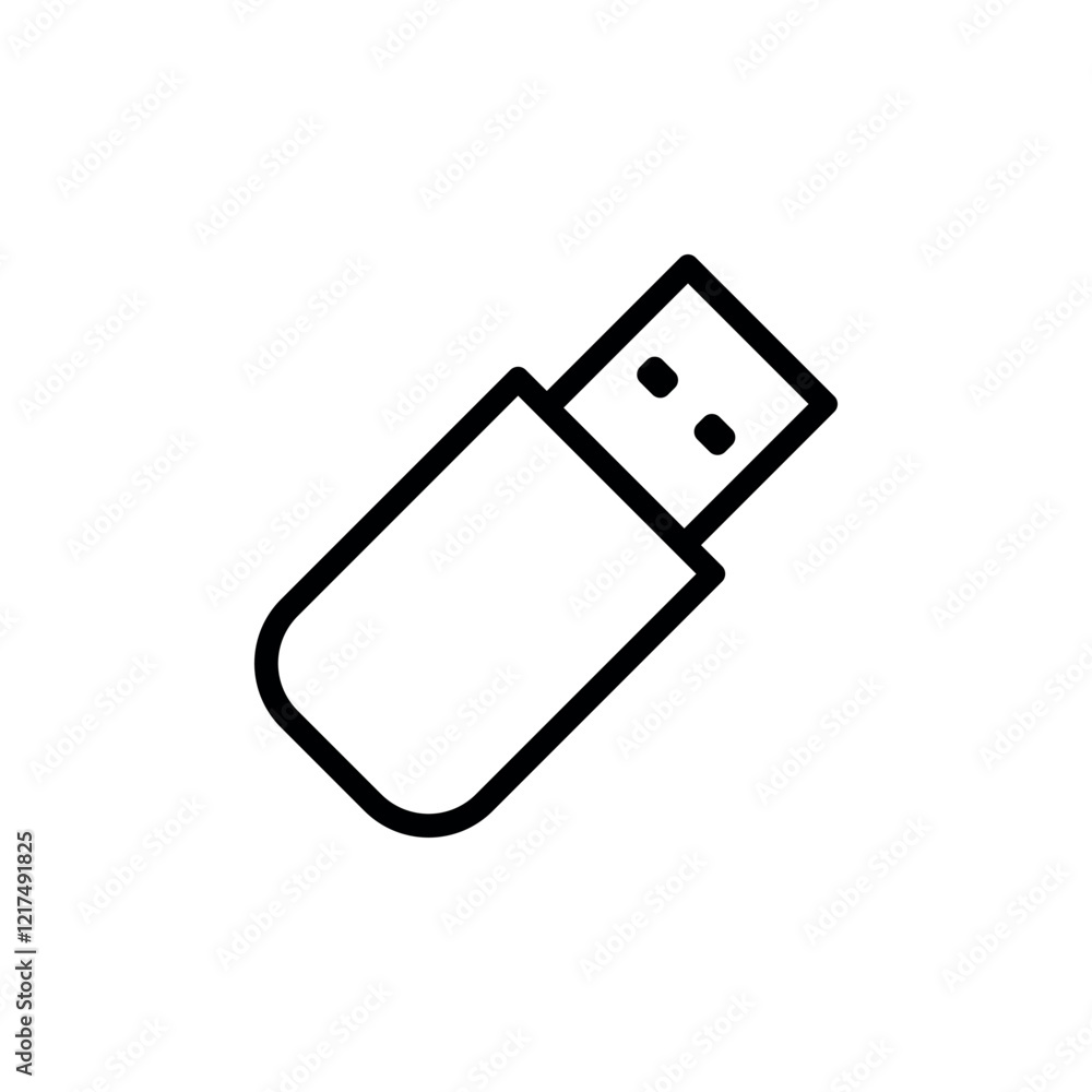 Simple vector icon. Flat illustration on a theme graph USB stick Simple vector icon. Flat illustration on a theme graph USB stick