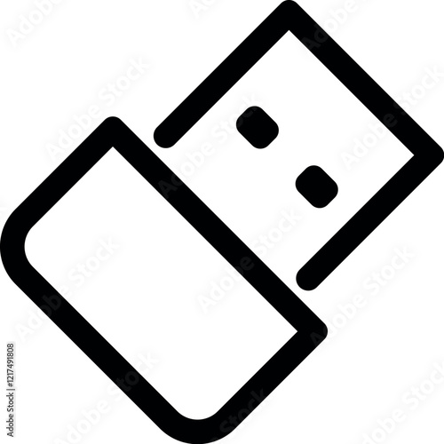 Simple vector icon. Flat illustration on a theme graph USB stick