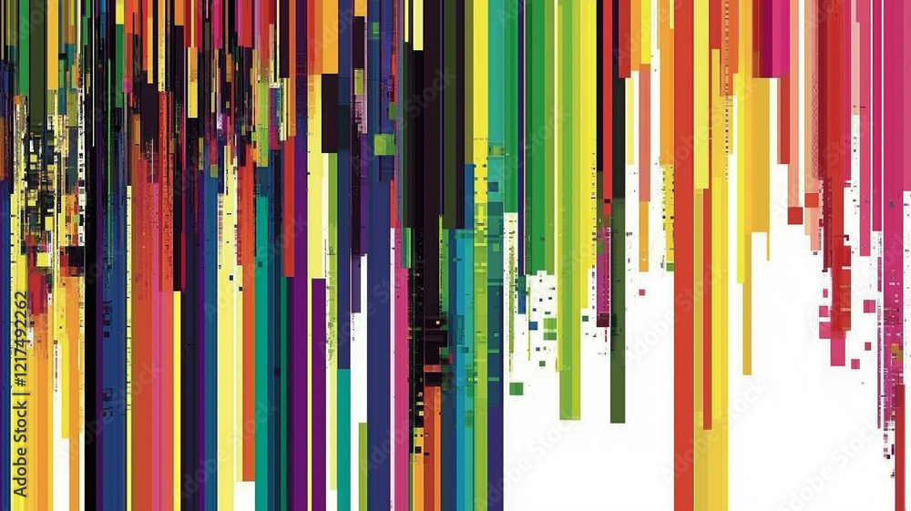 Vertical stripes in many colors. Vertical stripes in many colors.