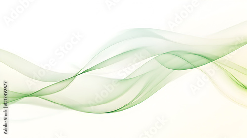 Minimalistic Green Abstract Wave Design with Elegant Flowing Lines for Modern Backgrounds and Presentations