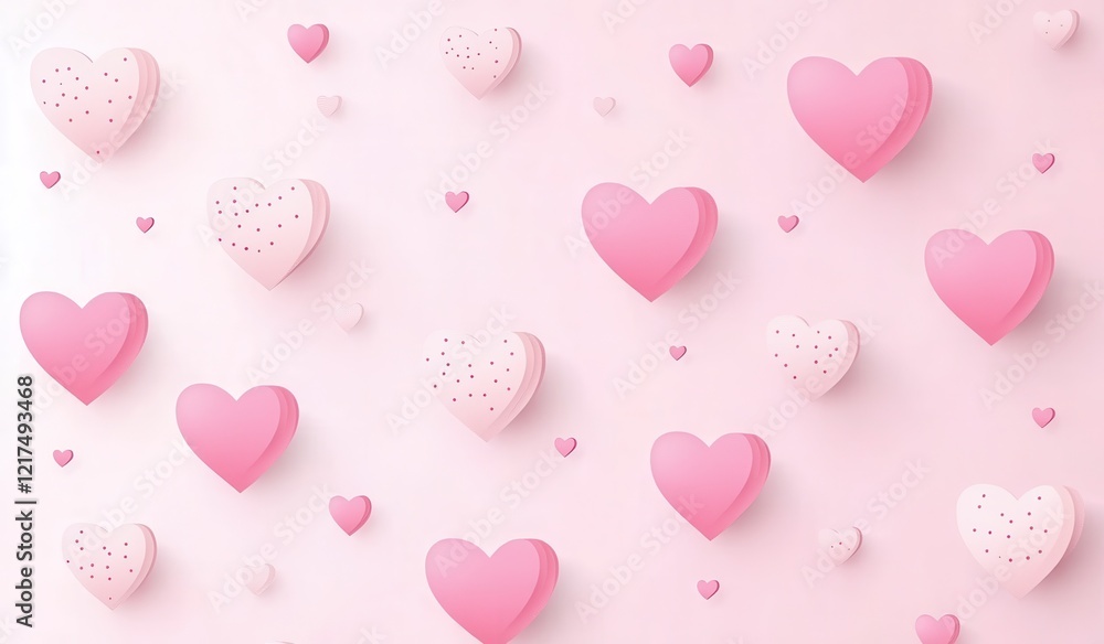 Floating Pink Hearts Background for Valentines Day Floating Pink Hearts Background for Valentines Day